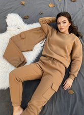 Brown Stylish Cozy Tracksuit