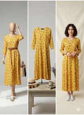 Modern Yellow Floral Dress