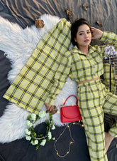 Yellow Small-Grid Co-Ord Set