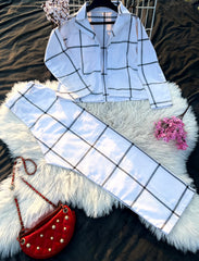 White Grid Co-Ord Set