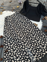 Black & White Polka Floral Skirt Set