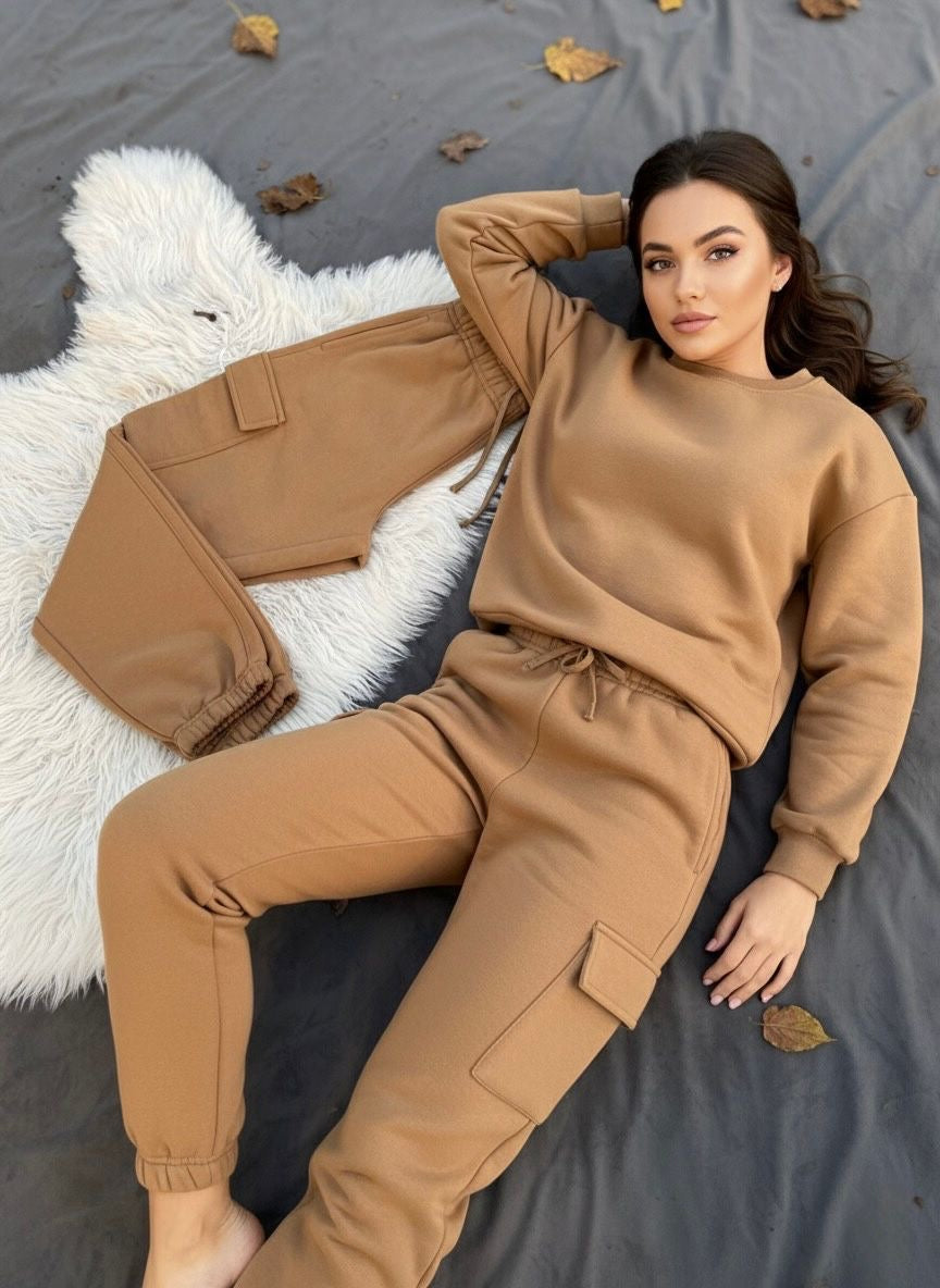 Brown Stylish Cozy Tracksuit