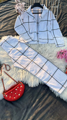 White Grid Co-Ord Set